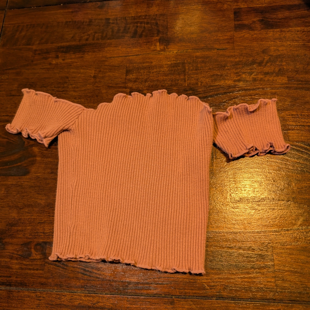 Women's Ruffled Off-Shoulder Top - Pink